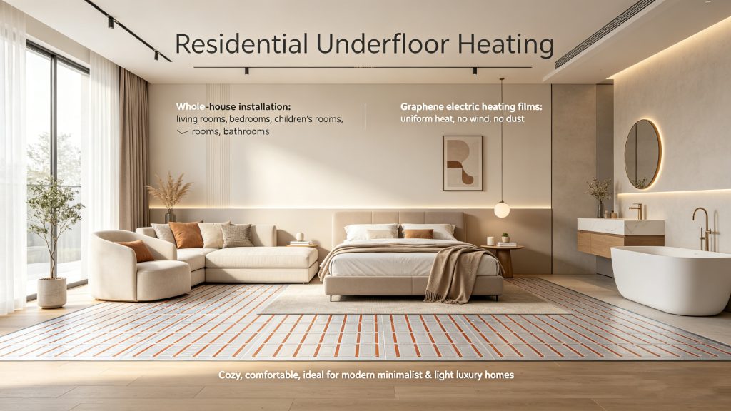 Electric underfloor heating film installation