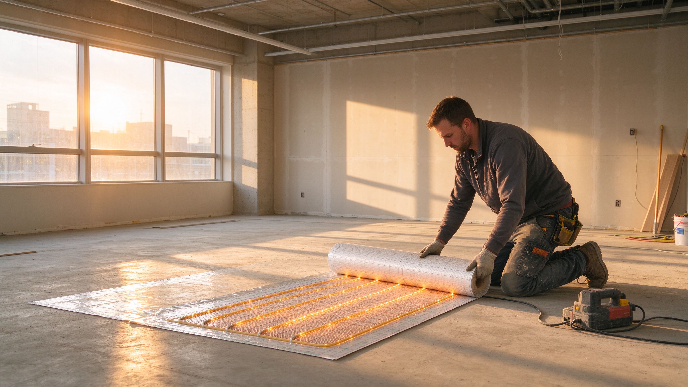 non-residential underfloor heating installation