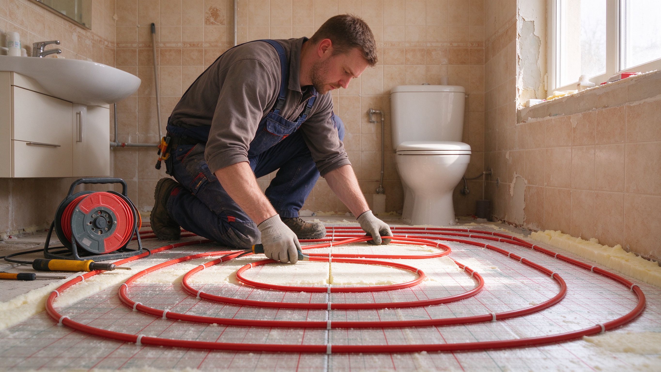 twin conductor heating cable installation