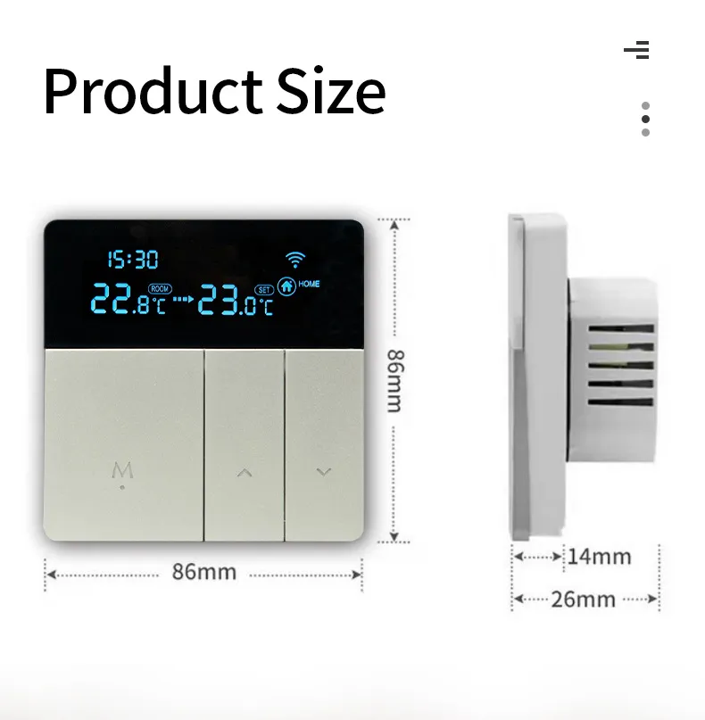 Product dimensions: 86 by 86 millimetres square faceplate with 14 to 26 millimetre mounting depth