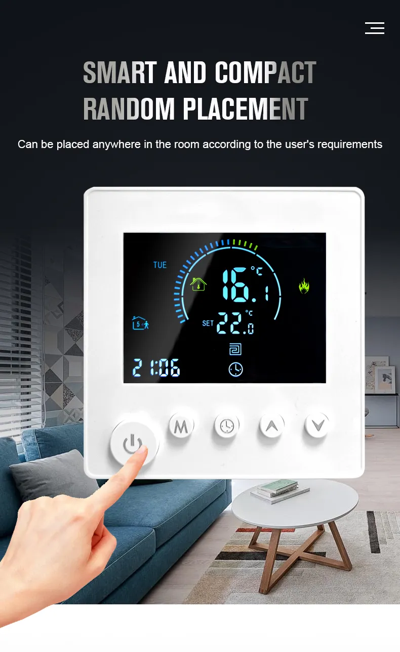 K1M thermostat can be placed anywhere in the room