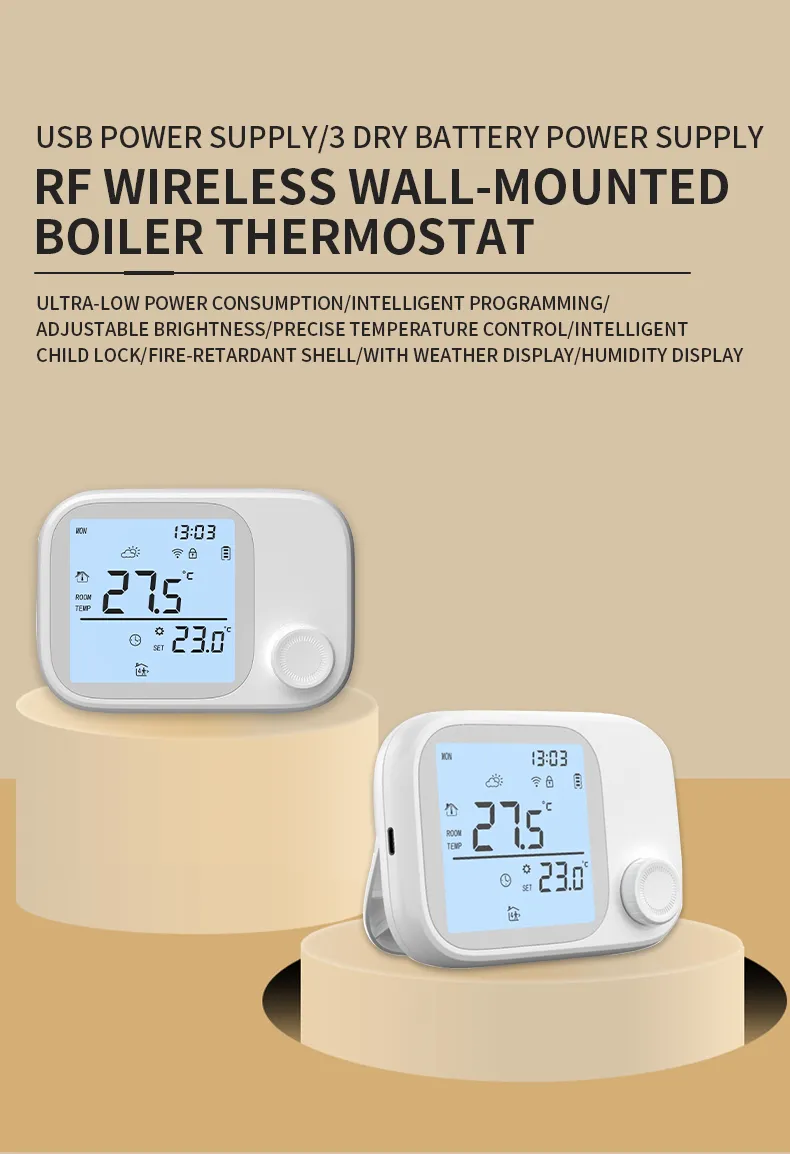 WITH3 RF-Funk-Wandheizgeräte-Thermostat