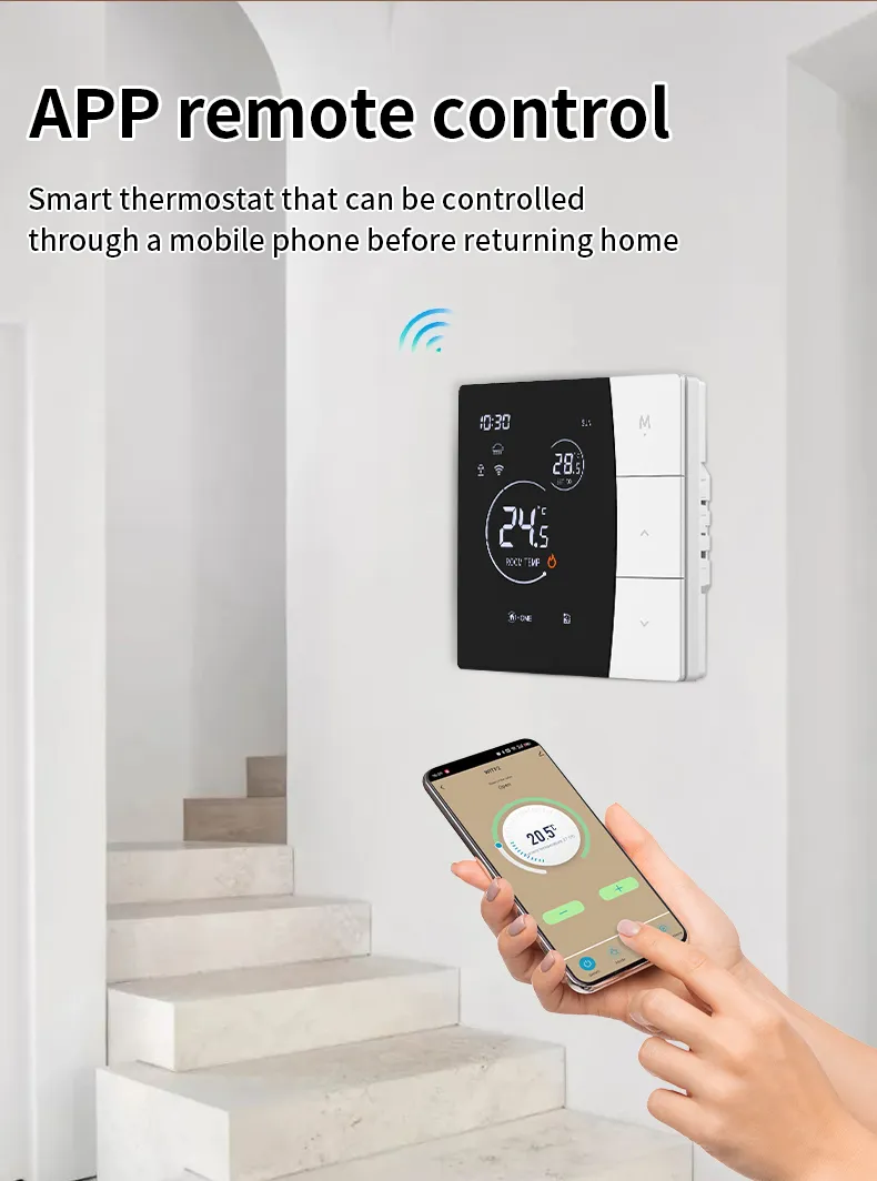 Remote control of the SDM6 wall thermostat through a smartphone app