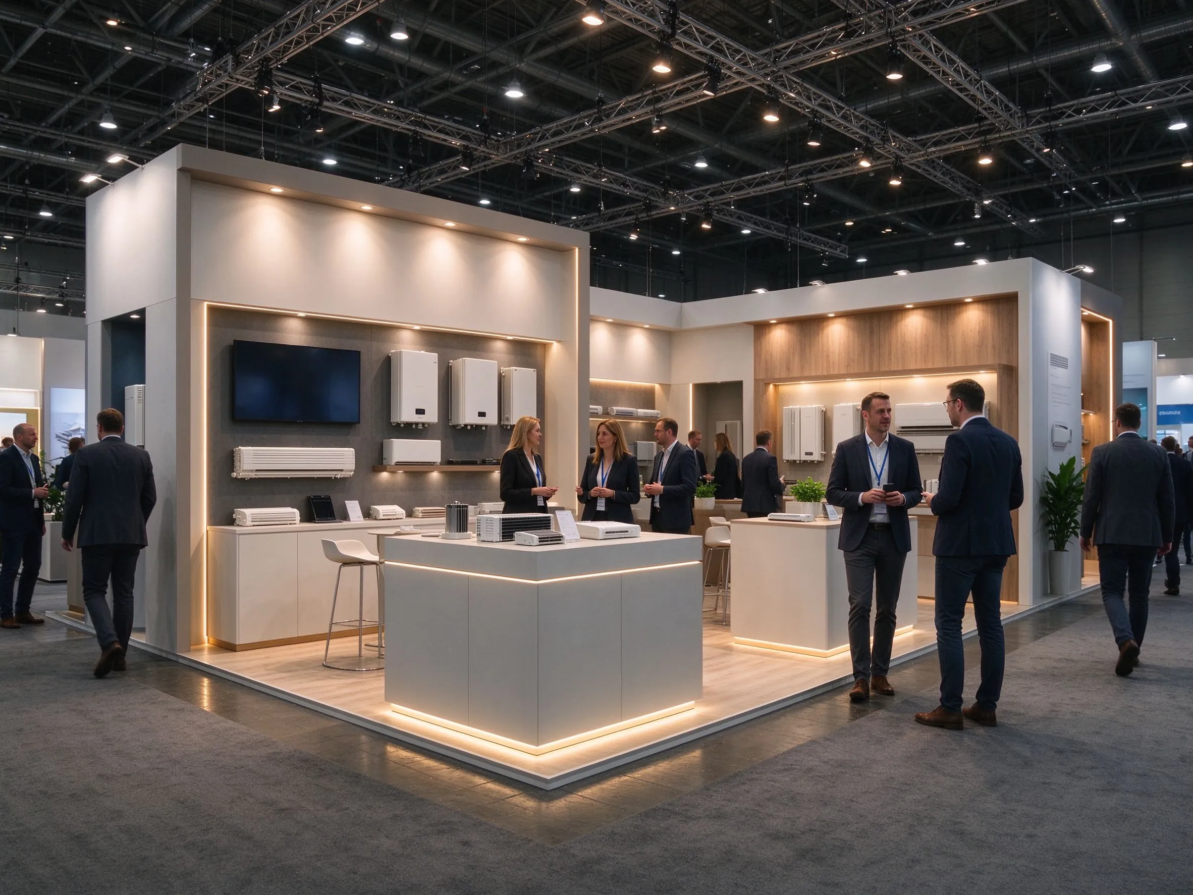 HVAC industry trade show exhibition with professionals