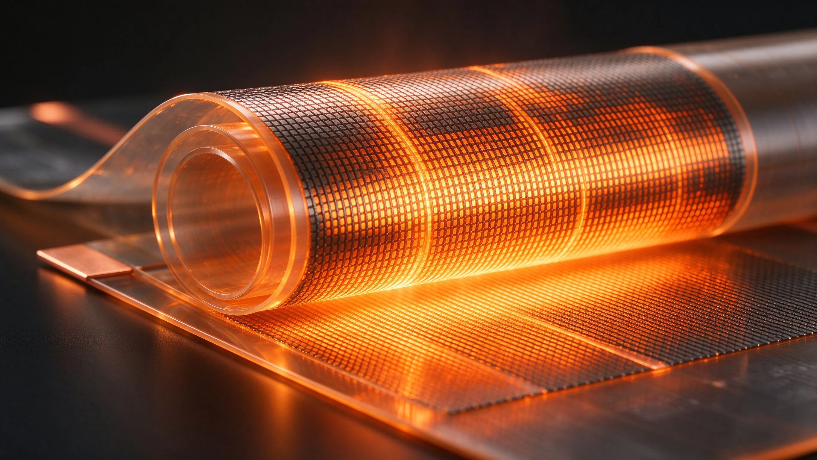 Graphene heating film roll close-up