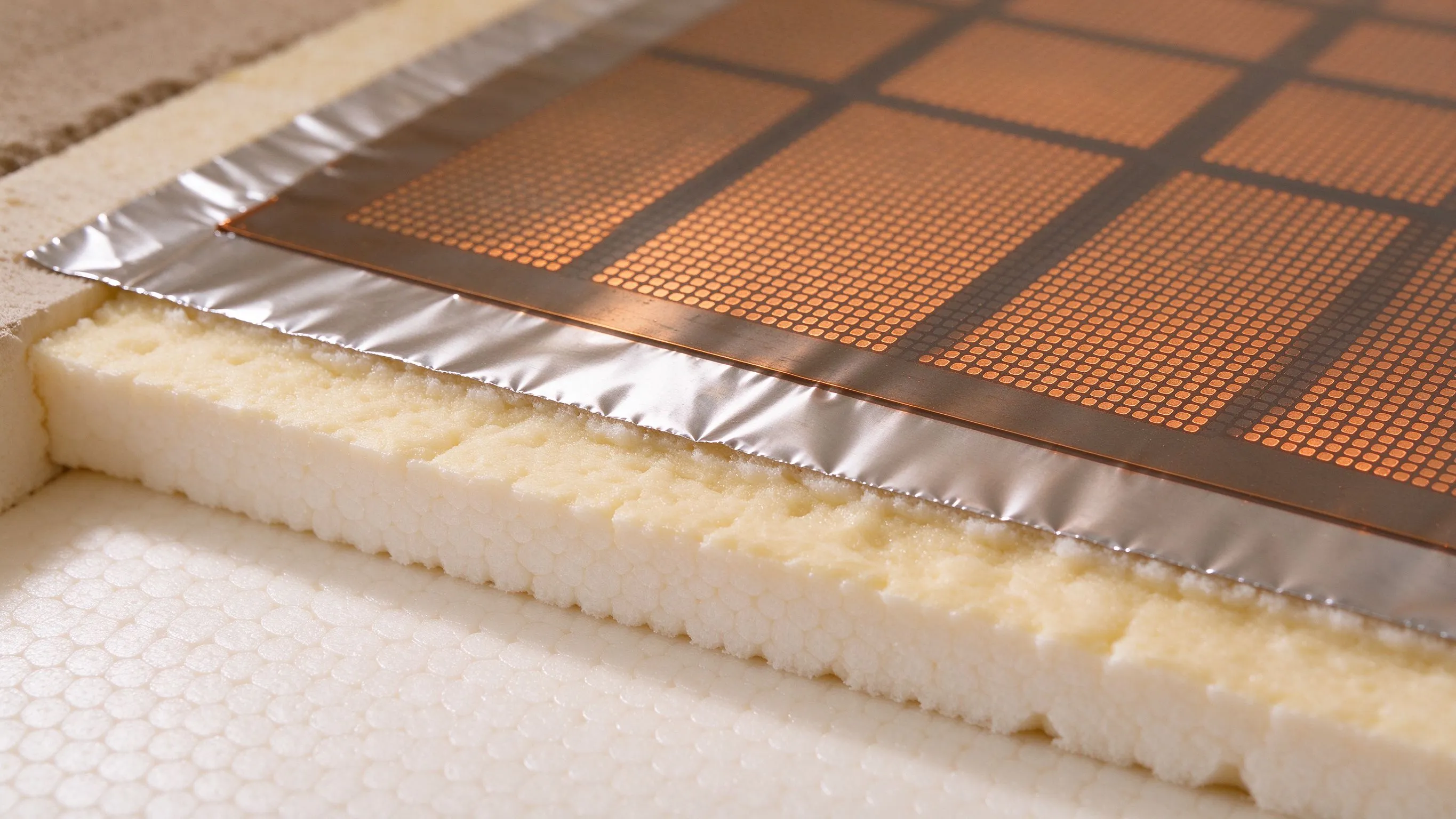 Insulation layer structure between graphene heating film and laminate flooring