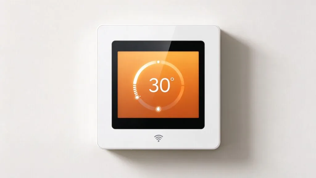 WiFi smart thermostat touchscreen display
