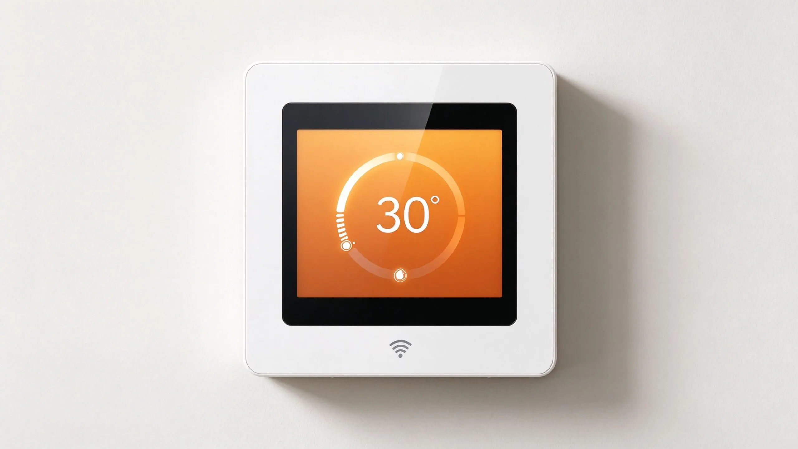 WiFi smart thermostat touchscreen display