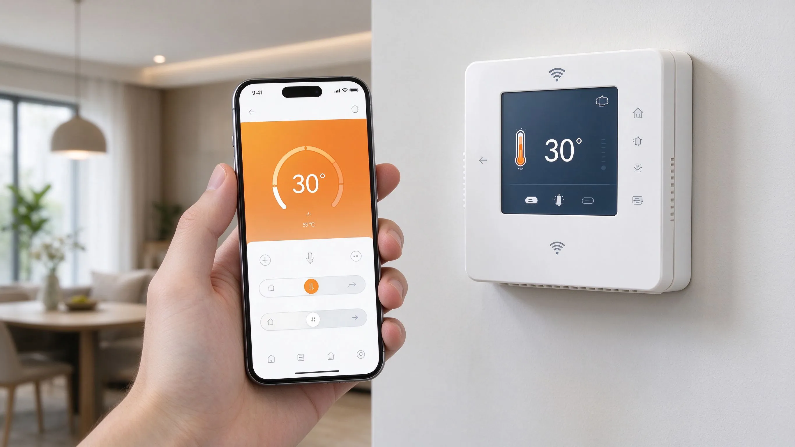 Application smartphone contrôlant le thermostat WiFi
