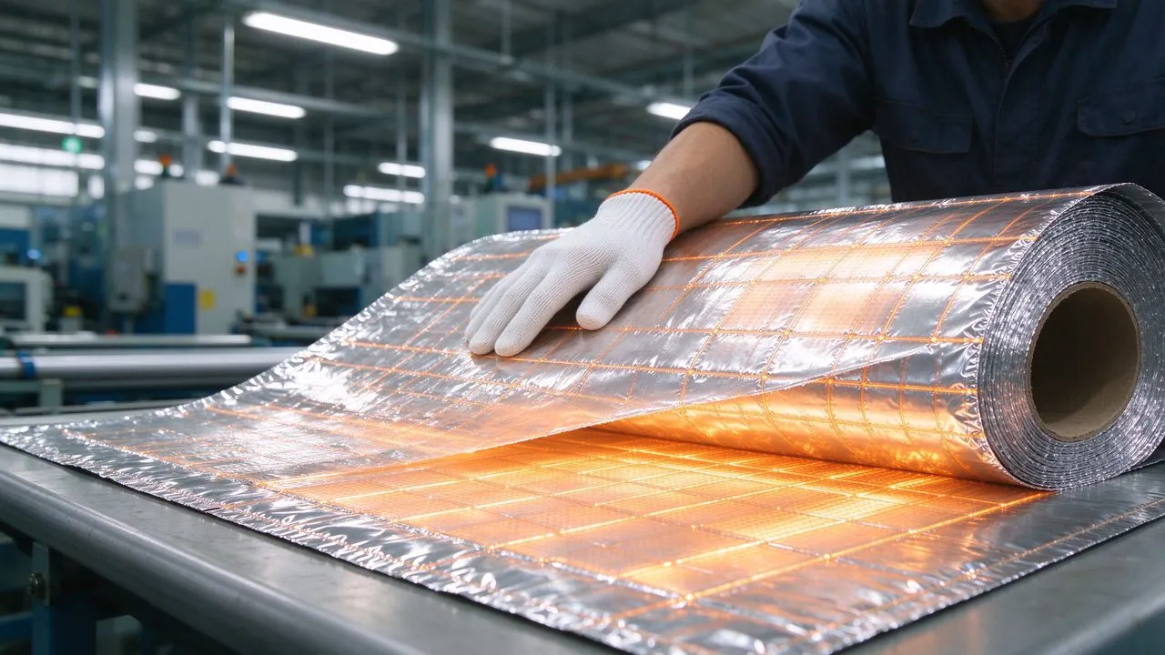 Ultradunne aluminiumfolie verwarmingsmatrol in fabriek