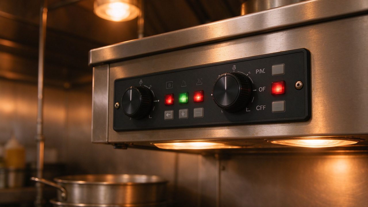 Zoned thermostat controls for commercial kitchen floor heating