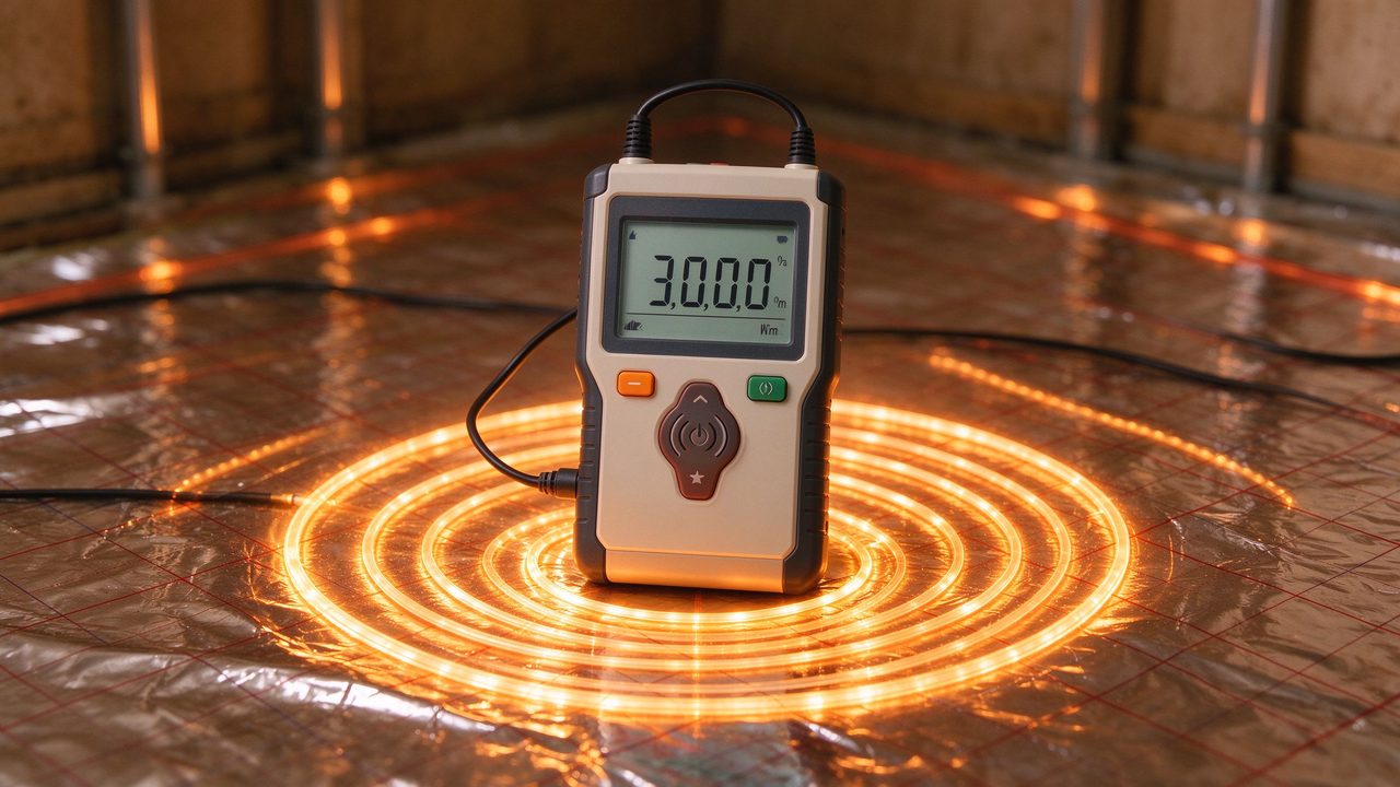 Low-EMF shielding in underfloor heating construction