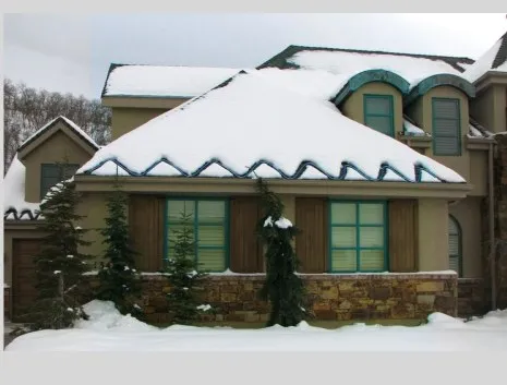 Close-up of the flexible FEP-insulated roof snow melting mat heating sheet and waterproof jacket