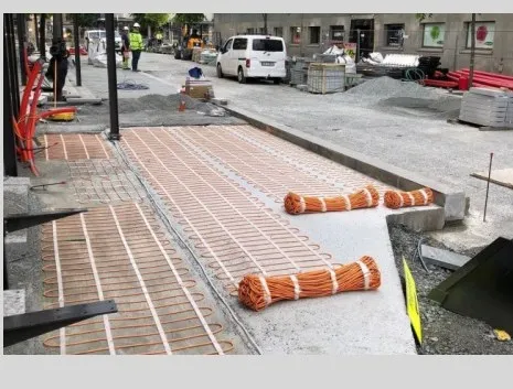 Close-up of the flexible road snow melting mat heating sheet and waterproof jacket