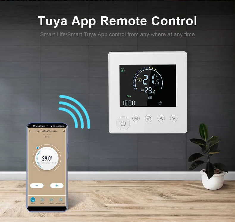 SunAura WiFi app-controlled smart thermostat assembled and bench-tested in-house